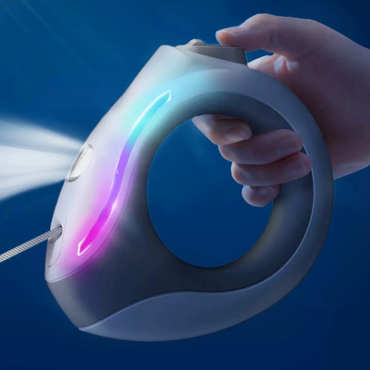 Correa retráctil con luz para perro