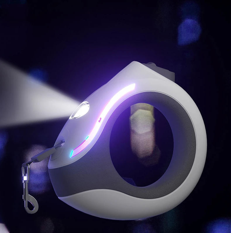 Correa retráctil con luz para perro